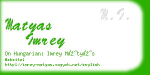 matyas imrey business card